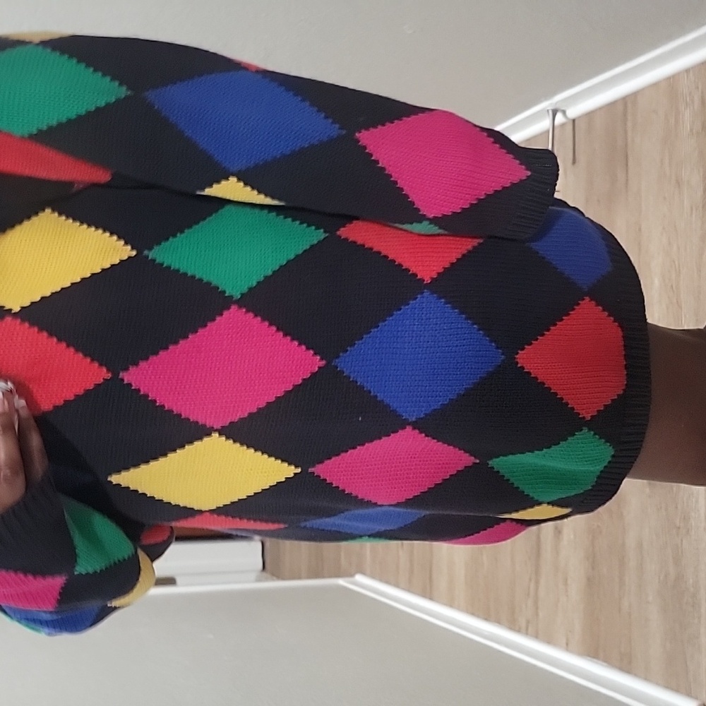 VTG| Vintage Multicolored Argyle Sweater - Picture 4 of 12